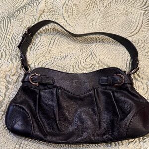 Salvatore Ferragamo Black Leather Clutch